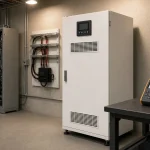 HYAPF cabinet in a switchroom beside a panel and power-quality meter