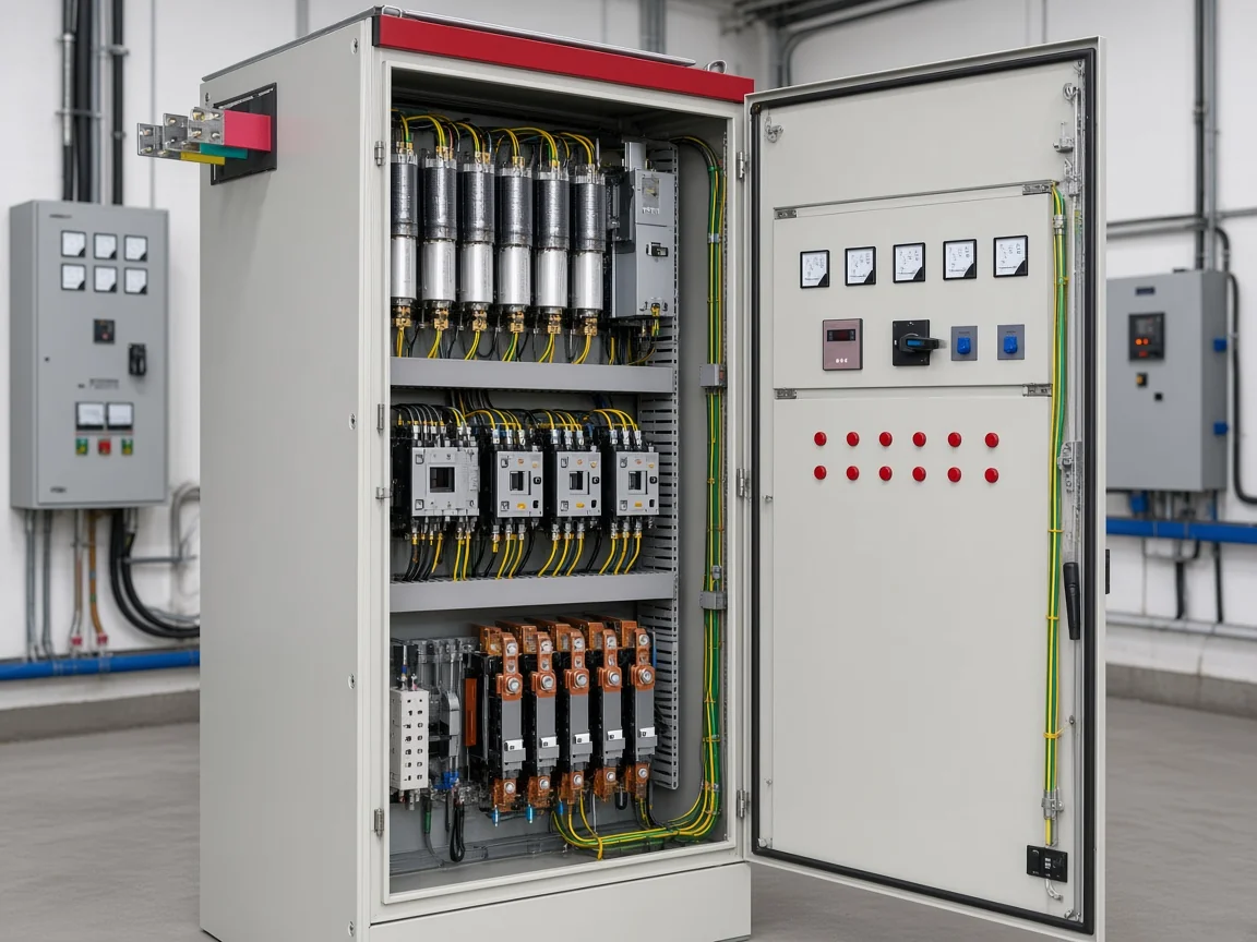 Automatic power factor correction panel delivering PF advantages in an industrial plant