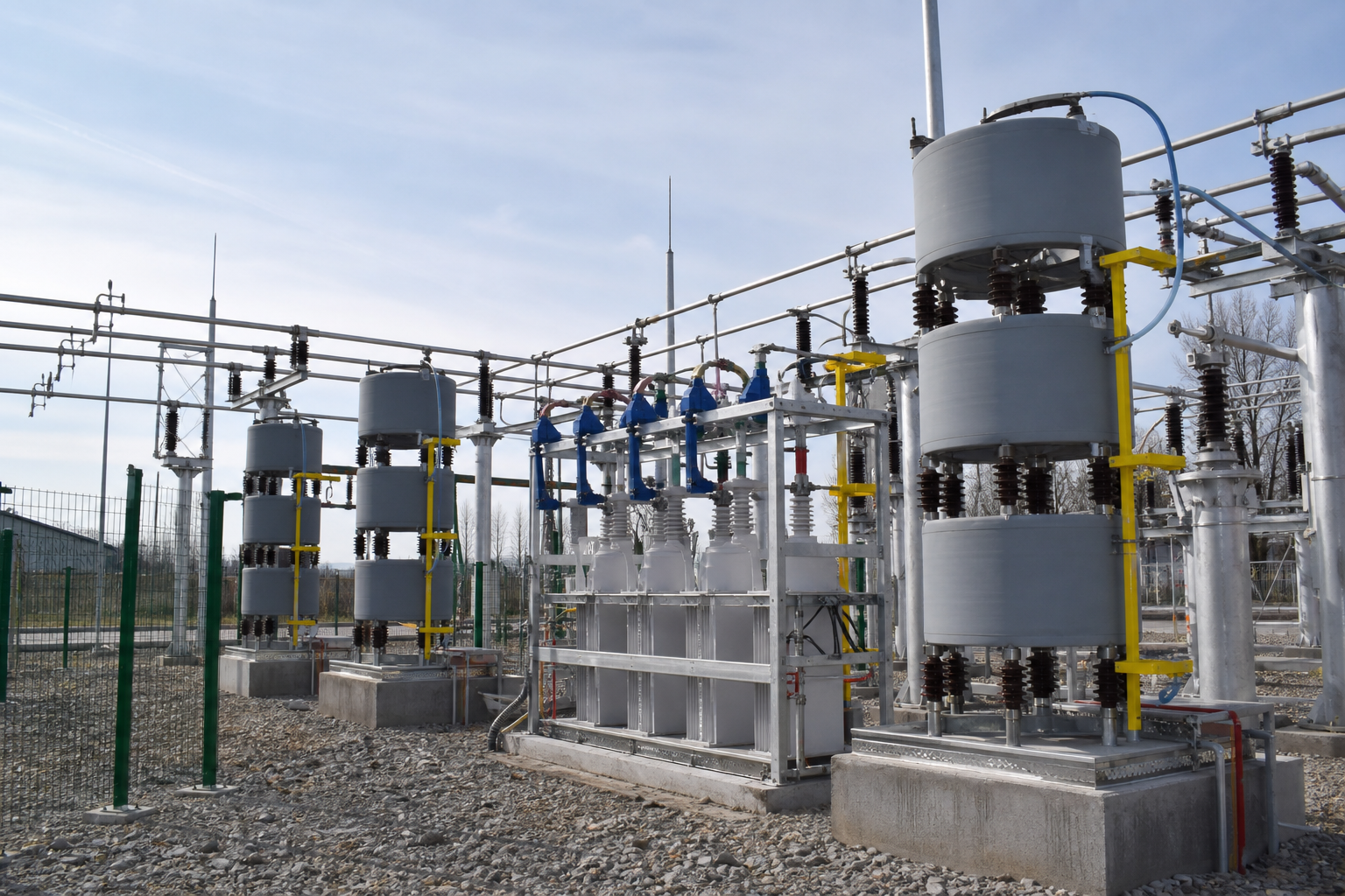 Outdoor frame-type high-voltage capacitor compensation structure with series reactor context