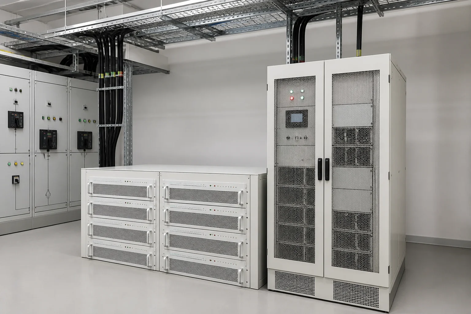 SVG and hybrid power-quality equipment context in an LV room