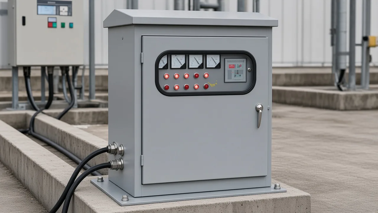 Landed outdoor compensation cabinet during capacitor bank installation