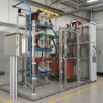 Medium voltage capacitor bank compensation frame applied in an industrial plant substation room