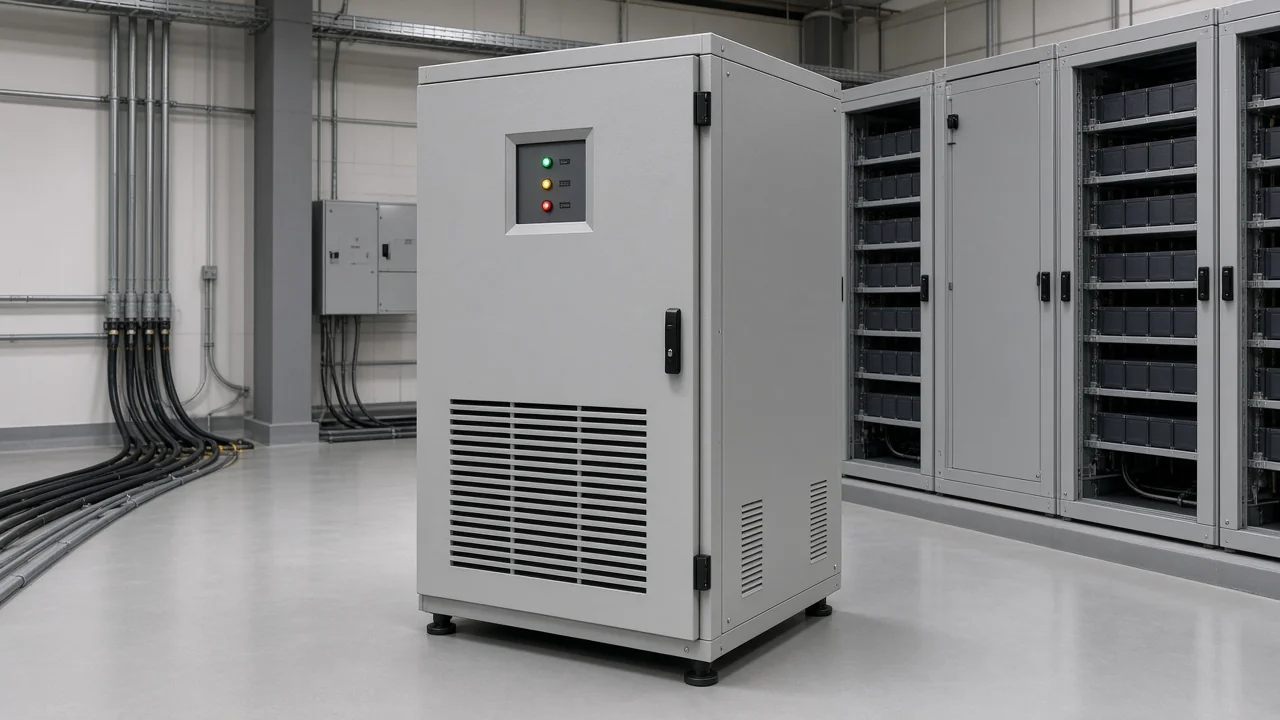 Energy storage converter cabinet in an indoor electrical room