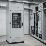 Indoor HV reactive-power compensation cabinet scene for controlled capacitor-bank switching