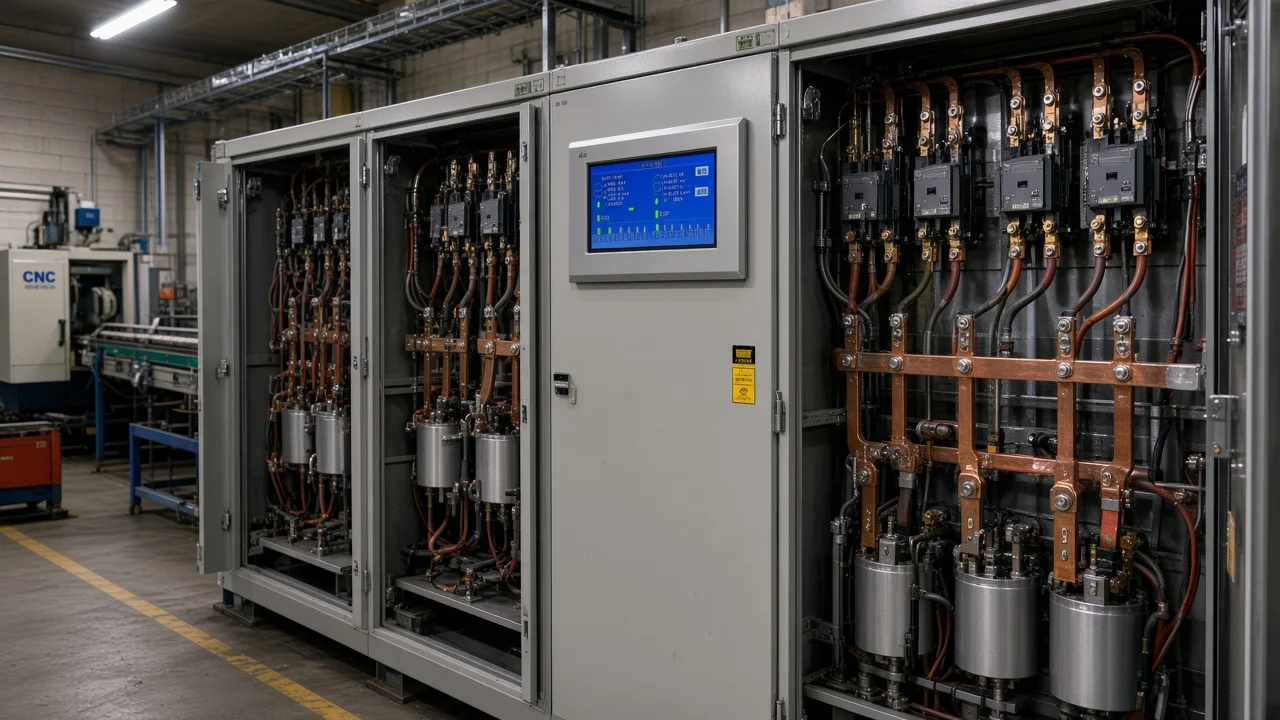 Stepped capacitor bank cabinets for worked kvar example