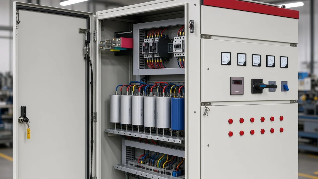 APFC cabinet interior sensing and capacitor steps context