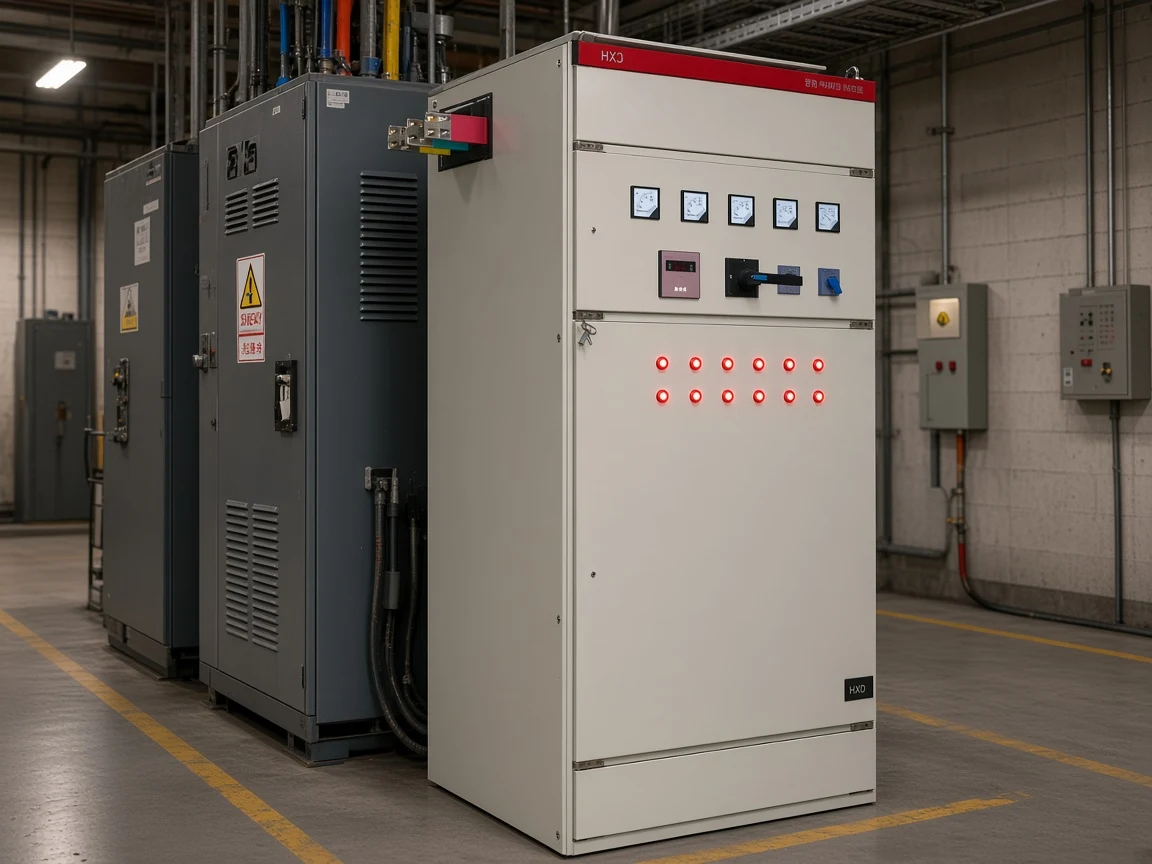 Low-voltage APFC cabinet beside plant switchgear