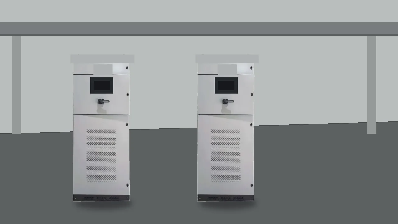 Two unlabeled filter cabinets side by side in an electrical room