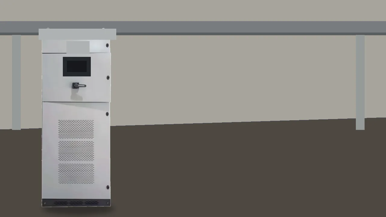 Unlabeled filter cabinet in a plant switchroom