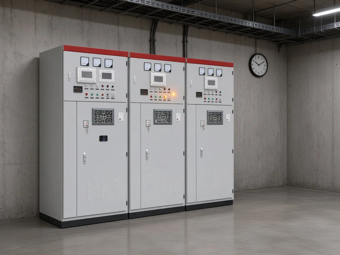 Shunt capacitor cabinet during the residual-voltage wait.