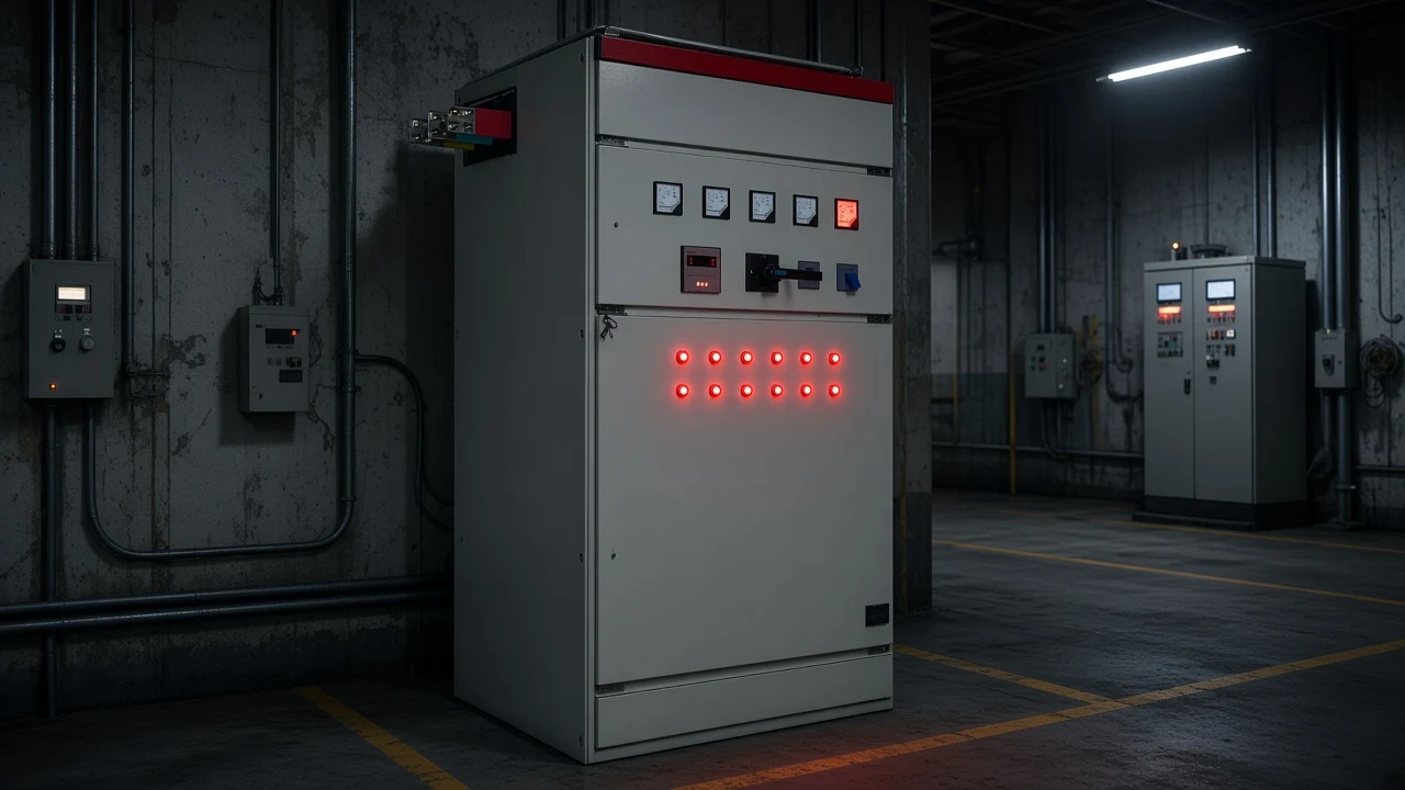 Capacitor bank stages illustrating overcorrection risk at light plant load