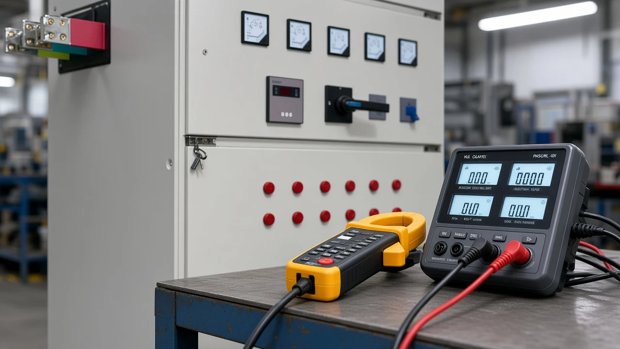 Single-phase wattmeter and clamp context for calculating power factor from voltage current and real power