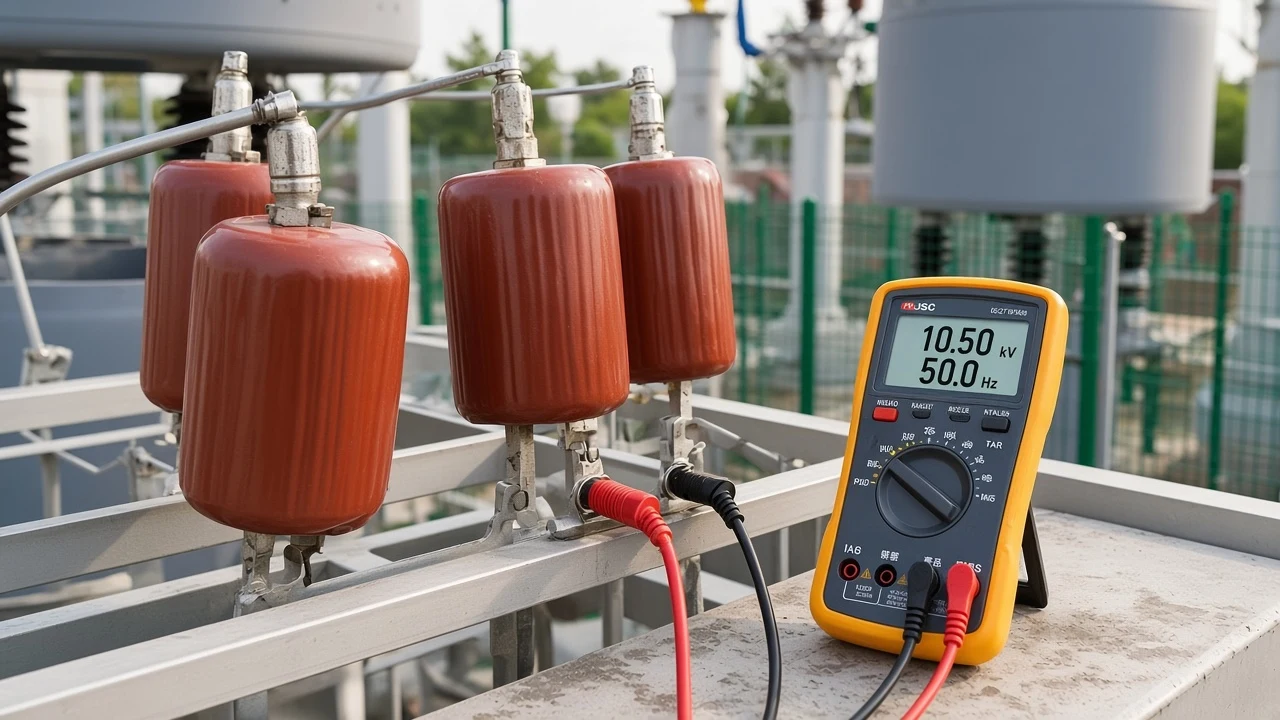 Outdoor HV capacitor racks context for calculating reactive power of a capacitor