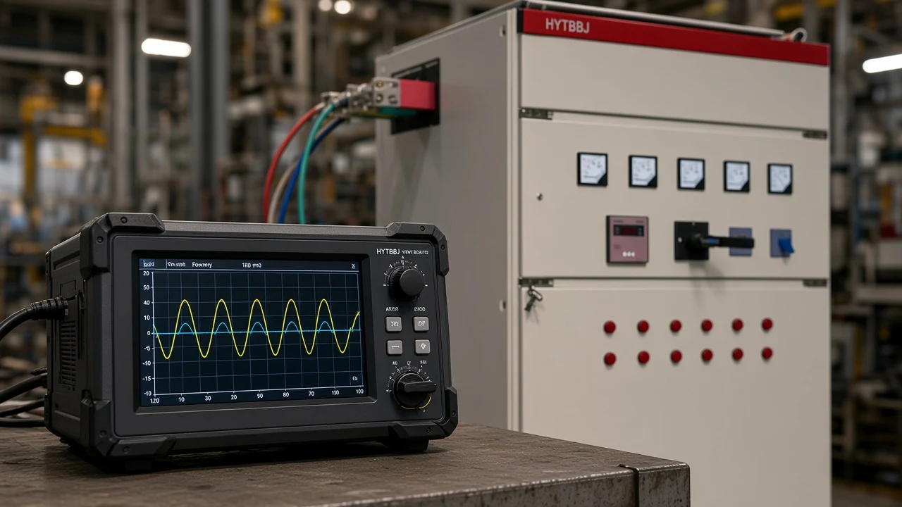 Power analyzer waveform context for checking whether current leads or lags voltage