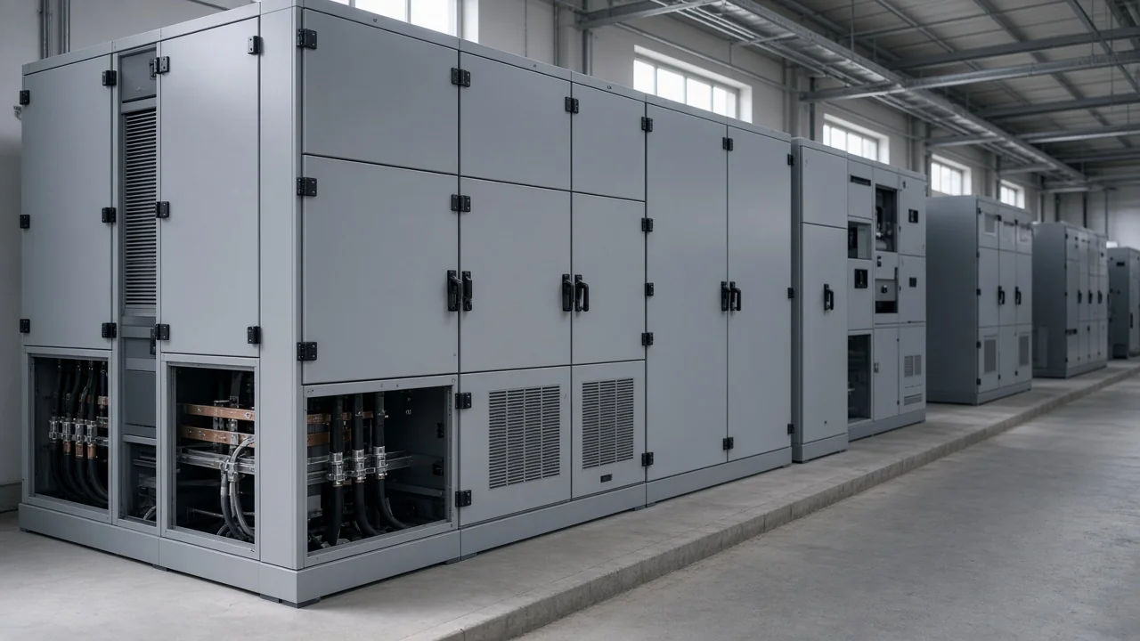 Medium-voltage shunt cabinet illustrating an internally fused capacitor bank with element fuses inside the unit
