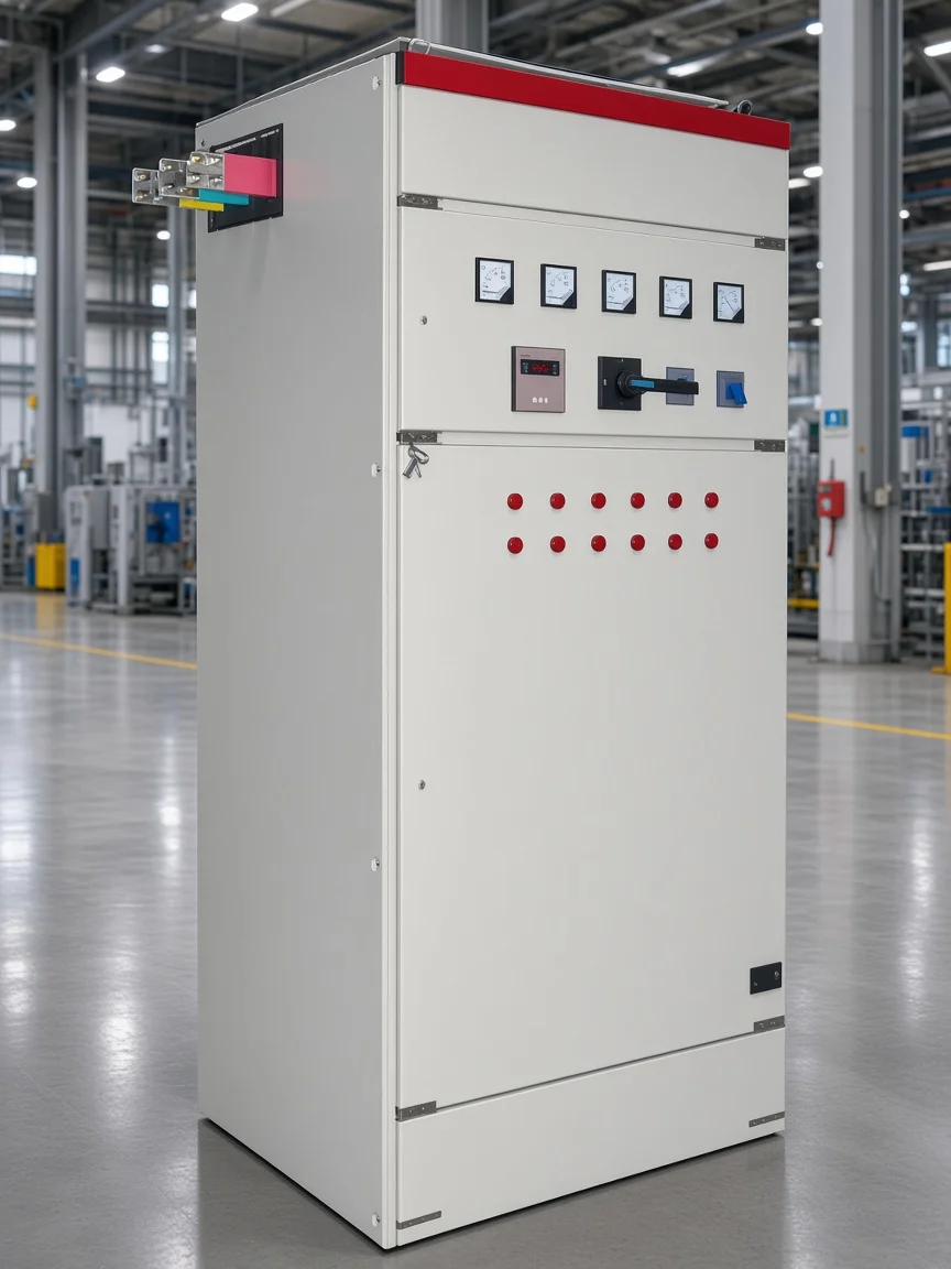 Closed low-voltage reactive power compensation cabinet for plant power factor correction